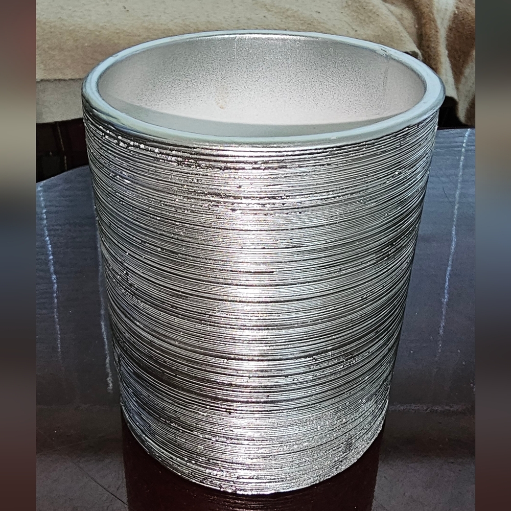 6" Silver Ceramic Vase/Pot/Container